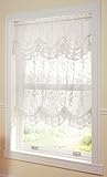 Collections Etc Allison Balloon Lace Curtain And Valance White