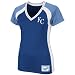 MLB Kansas City Royals Opal Short Sleeve Raglan Deep V-Neck Synthetic Tee Women's