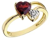 Garnet Gemstone and Diamond Ring in 14K Yellow Gold