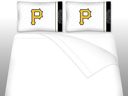 Pittsburgh Pirates 8 Pc FULL Comforter Set (Comforter, 1 Flat Sheet, 1 Fitted Sheet, 2 Pillow Cases, 2 Shams, 1 Bedskirt) SAVE BIG ON BUNDLING!