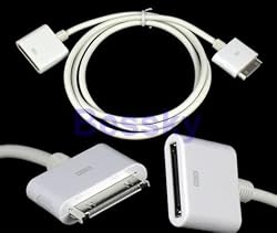 30 PIN Dock Extender Cable Sync Data Charge for Iphone Ipod White