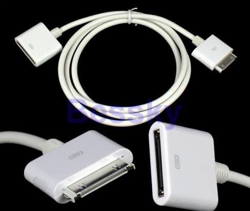 30 PIN Dock Extender Cable Sync Data Charge for Iphone Ipod White