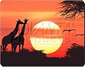 GIRAFFES at SUNSET PRINT Mouse Mat