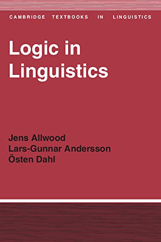 logic in linguistics cambridge textbooks in linguistics