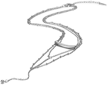 Wistic Stainless Steel 2016 Multilayer Irregular Tubule Gold Pendant Chain Statement Necklace for Women