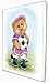 Sports Bear Soccer Girl Star - Childrens Wall Art, Kids Wall Art, Nursery Wall Art Ready-to-Hang Plaque 10.5" x 13.5"