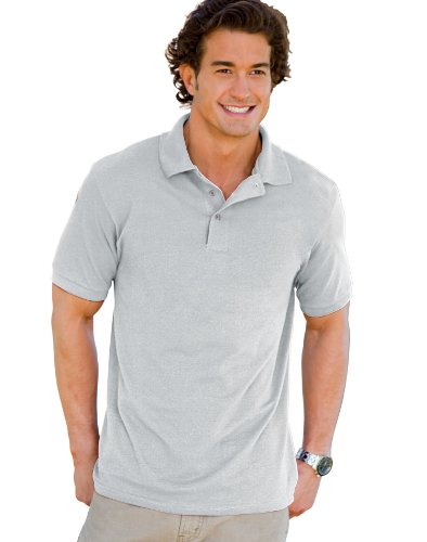 Hanes 055X Adult's ComfortSoft Pique Knit Sport Shirt Ash Medium
