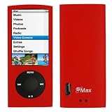 GTMax Red Soft Rubber Silicone Skin Cover Case for Apple iPod nano 16GB 8GB 5th 5G Generation NEWEST MODEL