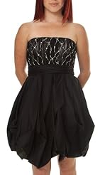 Acetate/Nylon/Polyester/Silk/Spandex Dropped   Waistline Bubble Dress Beaded Pleated Fitted Party Dress 