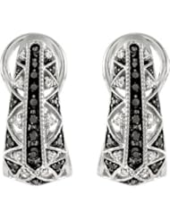 1/2 Ct Tw Black & White Diamond Earrings by US Gems