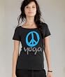 Junior's Peace Black Yoga Tee