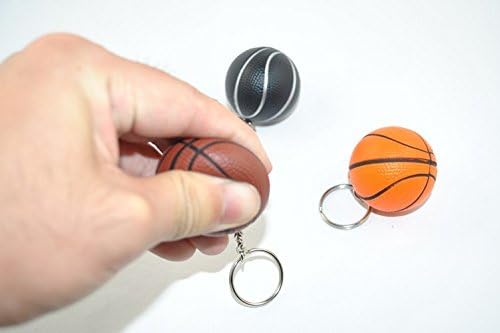 Basketball Ball Soft PU Foam Keychain Key Chain Key Ring Decorative Hanging Ornament Commercial Christmas Gift,Pack of 10