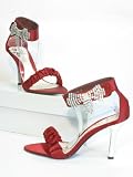 Zoom Produkt-Bild: Damen Sandalette Abendschuhe mit Strass rot