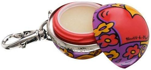 Ballmania Twist & Pout Lip Balm SPF 20 Lip Clip Key Chain Heart & Flower