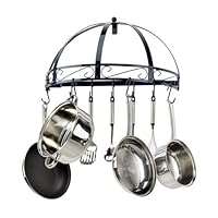 The Wall-Mounted Semi-Circle Pot Rack - Black_24' x 12' x 12' - 29134