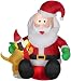 Santa Claus and Puppy Dog Christmas Airblown Inflatable by Gemmy