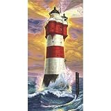 Schipper 9220 399 - Malen nach Zahlen, Leuchtturm Roter Sand, 40x80 cm - Noris