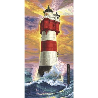 Noris-Spiele Schipper 9220 399 - Malen nach Zahlen, Leuchtturm Roter Sand, 40x80 cm
