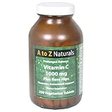 A to Z Naturals  Vitamin C Plus Rose Hips, 1000 mg, Prolonged Release, Vegetarian Tablets , 250 tablets