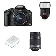 Canon EOS Rebel T1i 15.1 MP CMOS Digital SLR Camera with 3-Inch LCD and EF-S 18-55mm f/3.5-5.6 IS Lens, EF-S 55-250mm f/4.0-5.6 IS Telephoto Zoom Lens, 430EX II Speedlite Flash, and 2400 SLR Gadget Bag