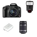 Canon EOS Rebel T1i 15.1 MP CMOS Digital SLR Camera with 3-Inch LCD and EF-S 18-55mm f/3.5-5.6 IS Lens, EF-S 55-250mm f/4.0-5.6 IS Telephoto Zoom Lens, 430EX II Speedlite Flash, and 2400 SLR Gadget Bag