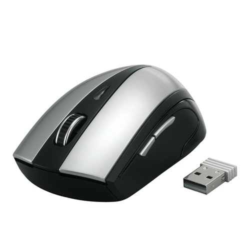BUFFALO 光学式無線マウス 2.4GHz 5ボタンチルト 100機能割当可 シルバー BSMOW07SV