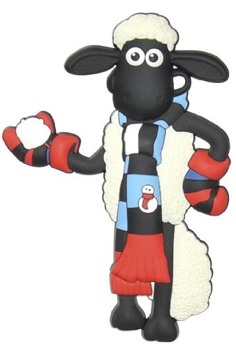 3D Kühlschrankmagnet - Shaun das Schaf - Mit Schneeball