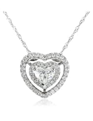 White-Gold Diamond Heart Pendant Necklace (1cttw, G-H Color, I1-I2 Clarity), 18"