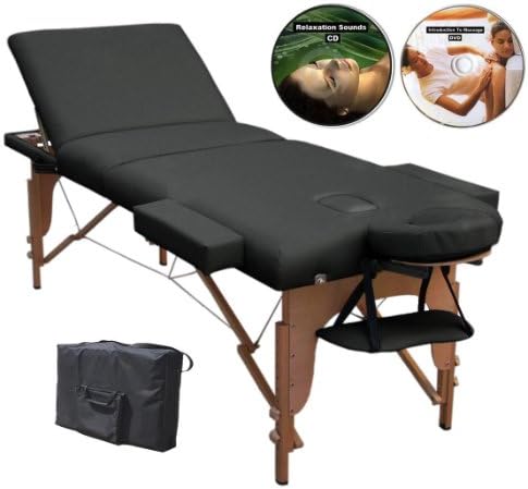 Master BestMASSAGE TABLE Portable Bed Salon Tattoo *BLACK (Includes FREE Carry Case, Massage DVD, And Soothing Sounds CD - Pro1K