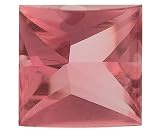 7x7mm Princess Cut Buffed Top Pink Tourmaline Loose Gemstone