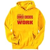 BORN FOR Chinese Checkers , FORCED TO WORK ! Sports Mens Hoodie (Yellow, Sizes X-Small – XXX-Large)