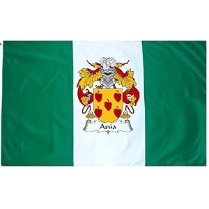 Asua Family Crest / Coat of Arms Flag. Large 3 ft. x 5 ft. polyester flags.