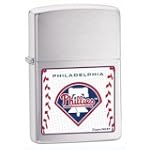 Zippo MLB Philadelphia Phillies Lighter (Silver, 5 1/2 x 3 1/2 cm)