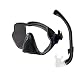 Tilos EXCEL Frameless Mask, great for Scuba Diving & Snorkeling - black with snorkel