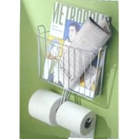 CHROME Toilet Tank MAGAZINE RACK Tissue Paper HOLDER NU