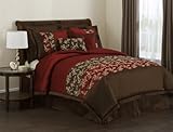 IMAGE OF Lush Decor Lila 8-Piece Comforter Set, King, Red/Chocolate