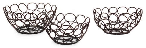Classic Open Iron Work Bowls Table Accent - Set of 3