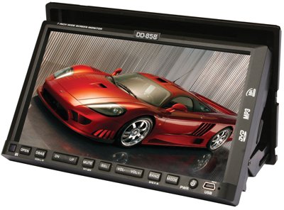 Absolute DD858 7 Double Din Touchscreen DVD/CD/MP3 Multimedia Receiver with iPod Interface Cable Included