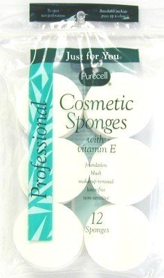 Purecell Professional Cosmetic Sponges with Vitamin-E (12 Pcs per case) (Case of 6)