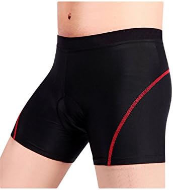 Mens 3D Padded Biking Cycling Underwear Shorts Red line X-Large