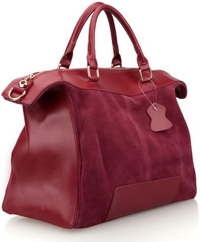 EcoCity Womens Vintage Tote Handbag Purse Shoulder Bag With Shoulder Strap HB0054R1 (Red)