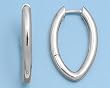 Sterling Silver Earrings - Rhodium Plated - 25 mm