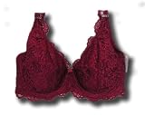 Q-T 5554 Deep Red Lace underwire Bra 44DD