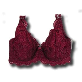 Deep Red Lace underwire Bra 42D