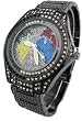 Geneva Elite Iced Out Hip Hop Gun Color Watch Model 2377Gun
