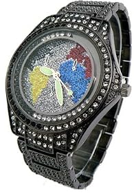 Geneva Elite Iced Out Hip Hop Gun Color Watch Model 2377Gun