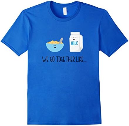 Men's We Go Together Like Milk And Cereal - Cartoon T-Shirt Medium Royal Blue