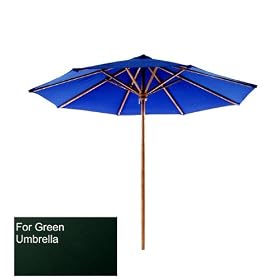 Java Teak Hardwood Outdoor Patio Forest Green Umbrella by visiondecor Furniture