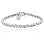 SAVE $25 - SS Platinum Plated Genuine Diamond Flip Flop Charm 7.25" Bracelet $24.99