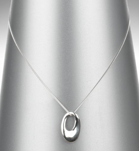 Sterling Silver Oval Loop Pendant Necklace